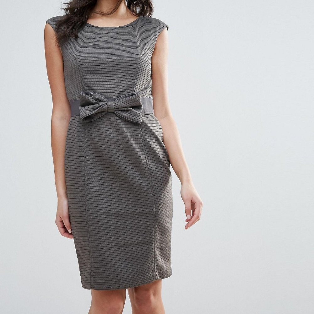 Traffic People Pencil Dress With Bow